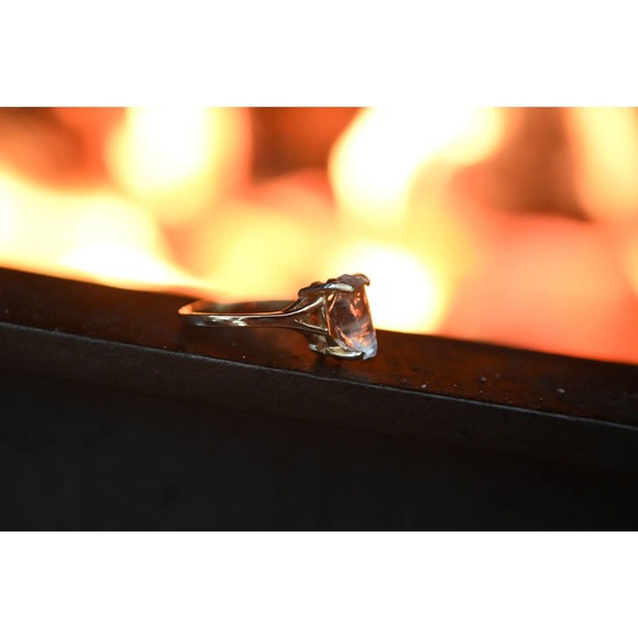 Size 5 14k Gold Diamond Ring, Raw Diamond Engagement Ring, Solid Gold En… - Picture 2 of 4